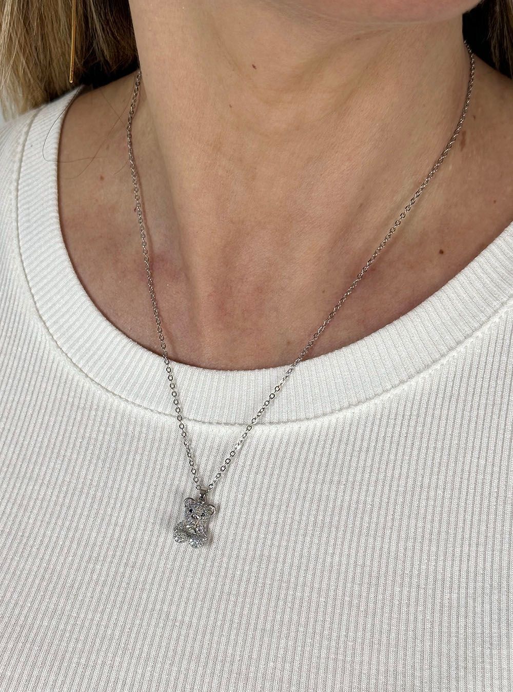 Gargantilla osito silver