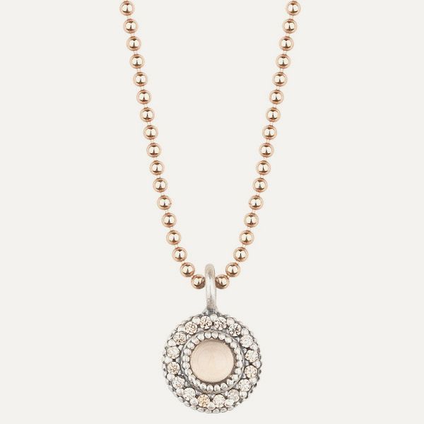 Gargantilla SUNFIELD Classy Round Cuarzo Rosa. CL061194/15