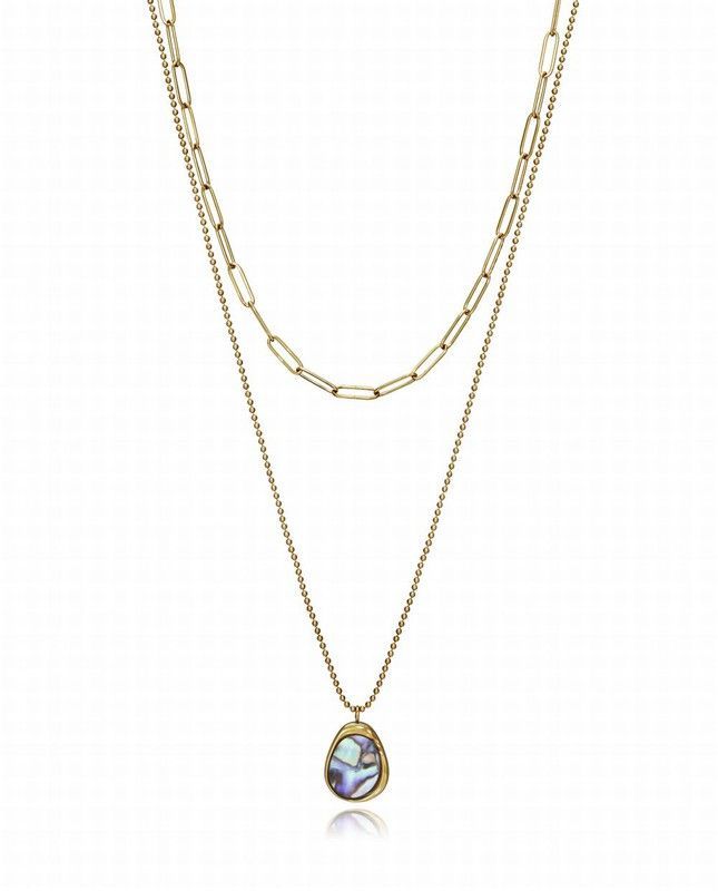 Gargantilla Viceroy doble de acero Ip dorado