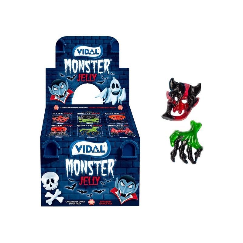 Gelatina Montruos Jelly de Vidal. Golosina de gelatina Mosntruos Halloween