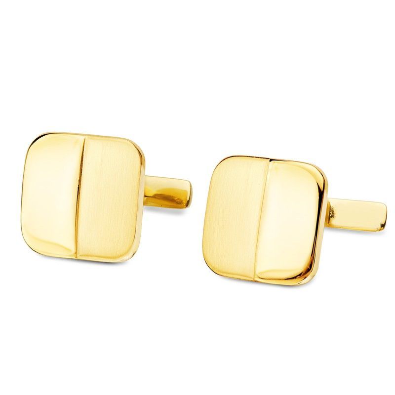 Gemelos Oro 18kts Cuadrados Mate y Brillo 14X14mm 4739-6