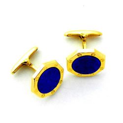 Gemelos Oro 18kts Octogonal Con Lapislazuli GE1/36070