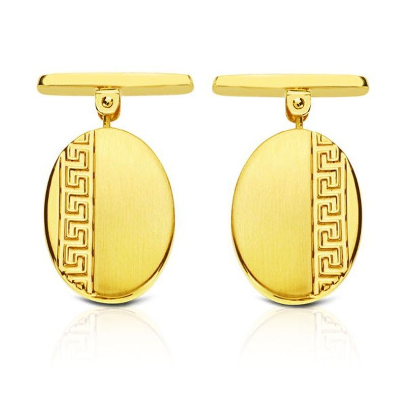 Gemelos Oro 18kts Oval Greca 18X13mm 4627-6