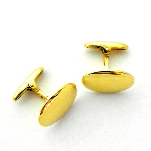 Gemelos Oro 18kts Ovalada Brillo GA1/10082