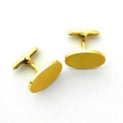 Gemelos Oro 18kts Ovalada Mate GA1/10016