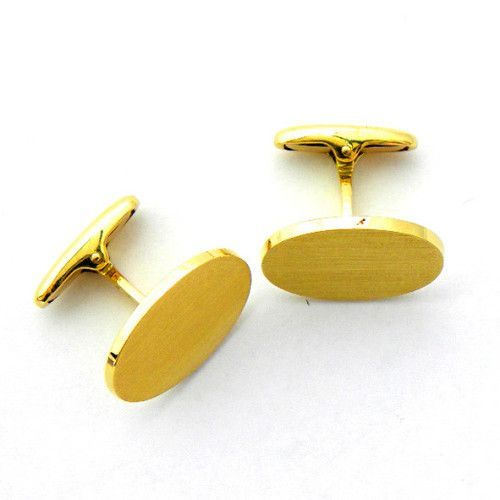 Gemelos Oro 18kts Ovalada Mate GA1/30010