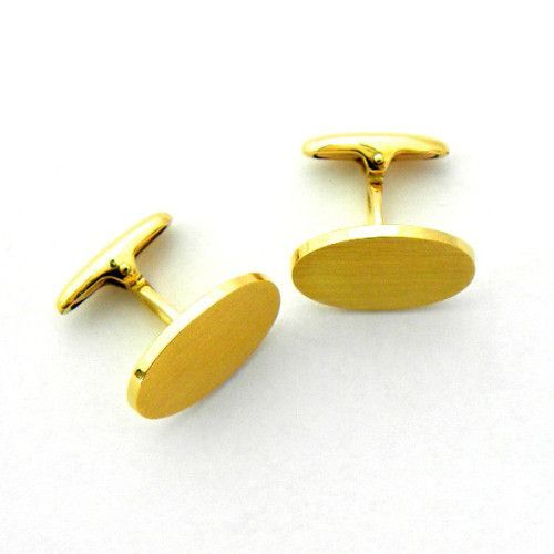 Gemelos Oro 18kts Ovalada Mate GA1/30016