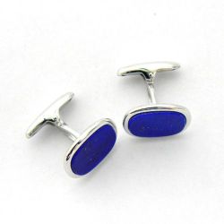 Gemelos Oro 18kts Ovalado Con Lapislazuli GE1/16064