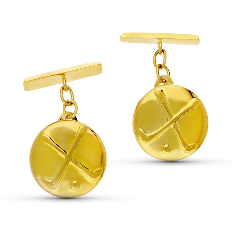 Gemelos Oro 18kts Redondos Golf 15mm 4369-6