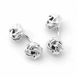 Gemelos Oro Blanco 18kts Nudos Rigidos GA1/30027