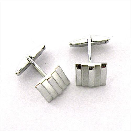 Gemelos Plata Cuadrado Rallado GP202/17