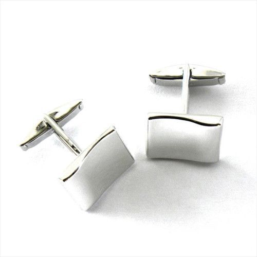 Gemelos Plata Rectangular Ondulado GP202/24