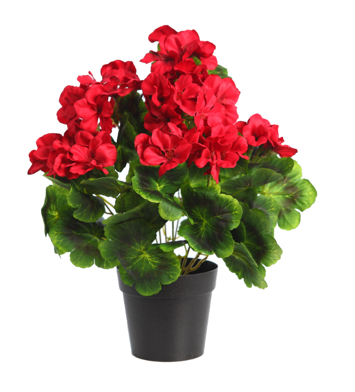 GERANIO ARTIFICIAL CON MACETA 38CM