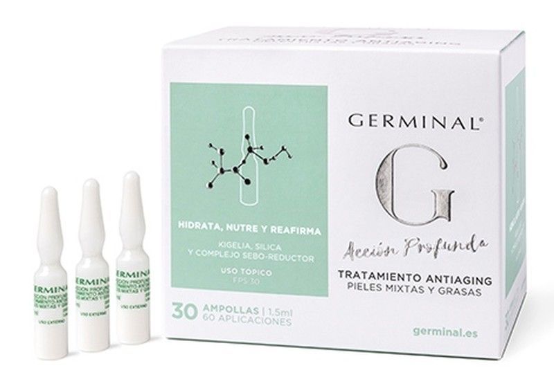 Germinal Acción Profunda Tratamiento Antiaging Pieles Mixtas y Grasas 30 Ampollas de 1,5ml