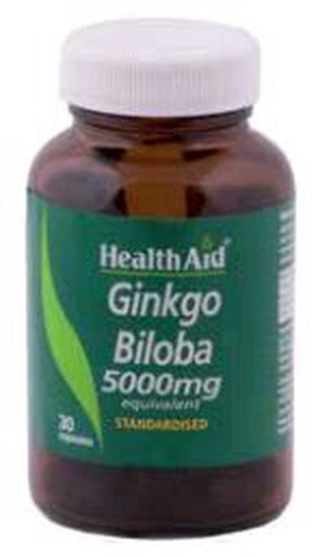 Ginkgo (Ginkgo Biloba) 5000mg 30 Cápsulas Health Aid