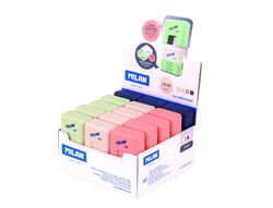 Goma de borrar milan 430 miga de pan con funda school serie 1918 expositor de 30 unidades surtidas