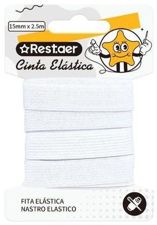Goma elástica 15 mm x  25 mm blanca