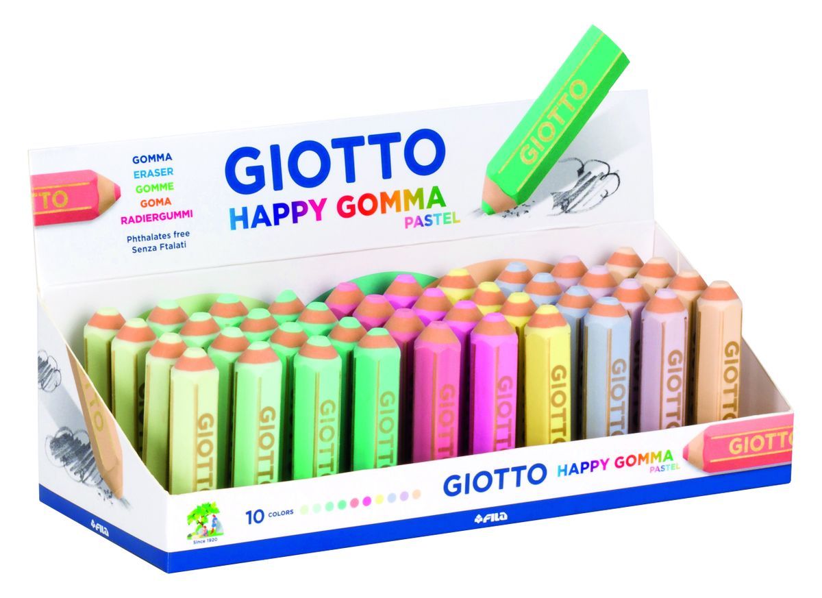 Goma giotto happy gomma pastel forma de lapiz