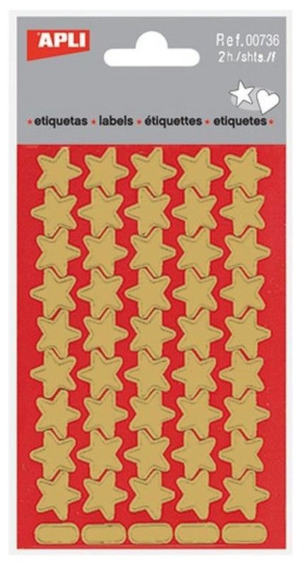 Gomets estrellas oro 2 hojas