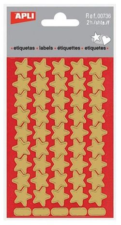 Gomets estrellas oro 2 hojas