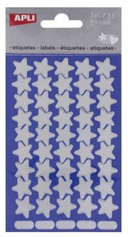 Gomets estrellas plata 2 hojas