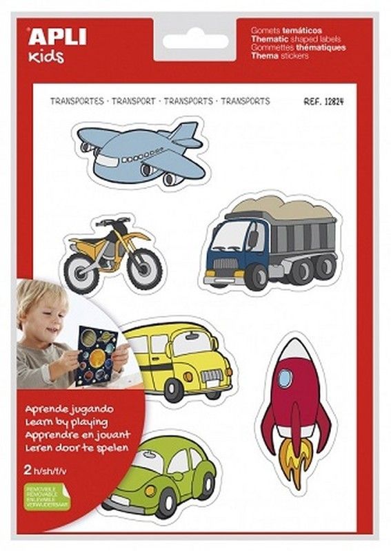 Gomets Maxi temáticos Vehículos 2 hojas