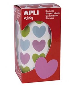 Gomets rollo Corazones 20 x 18 mm Multicolor