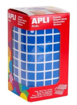 Gomets rollo cuadrados 10 mm azul