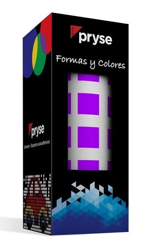 Gomets rollo cuadrados 10 mm lila