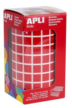 Gomets rollo cuadrados 10 mm rojo