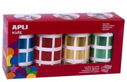 Gomets rollo cuadrados 20 mm metalizados pack 4 u.