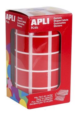 Gomets rollo cuadrados 20 mm rojo