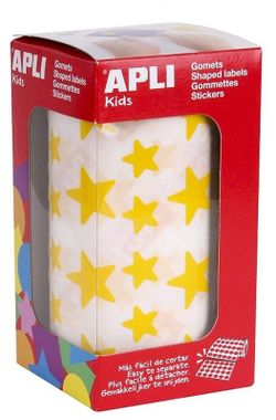 Gomets rollo estrellas 12,5 y 19,5 mm amarillos