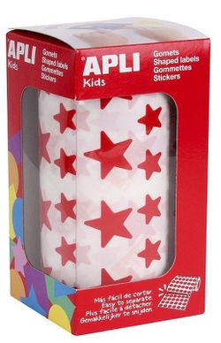 Gomets rollo estrellas 12,5 y 19,5 mm rojo