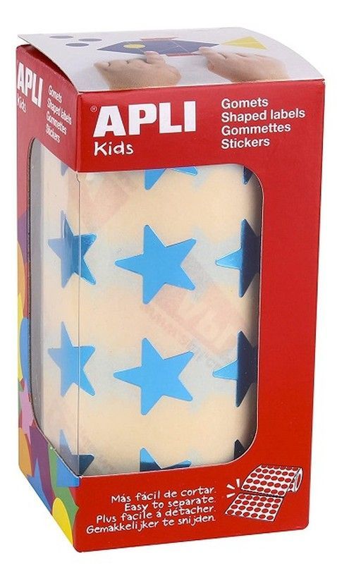 Gomets rollo estrellas metalizadas 19,5 mm azul