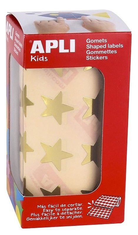 Gomets rollo estrellas metalizadas 19,5 mm oro