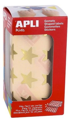 Gomets rollo estrellas metalizadas 19,5 mm oro