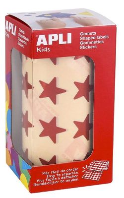 Gomets rollo estrellas metalizadas 19,5 mm rojo