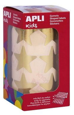 Gomets rollo estrellas metalizadas 33 mm oro