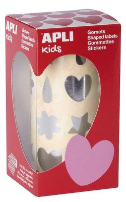 Gomets rollo formas surtidas plata