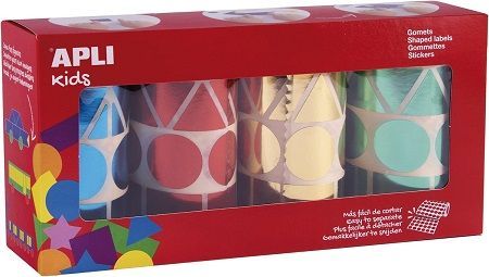 Gomets rollo geométricos surtidos XL metalizados pack 4 und.