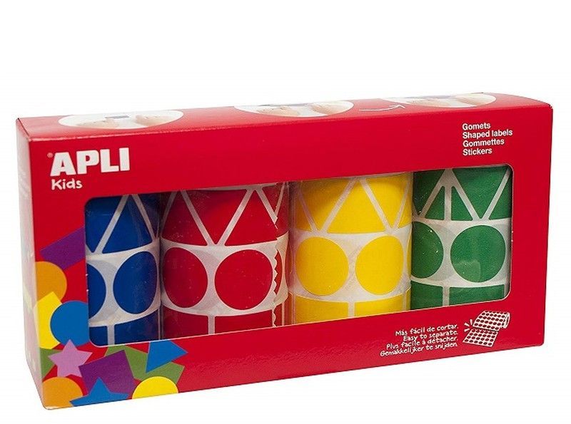 Gomets rollo geométricos surtidos XL pack 4 und.