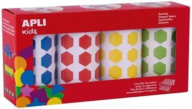 Gomets rollo hexágonos 20 mm pack 4 und.