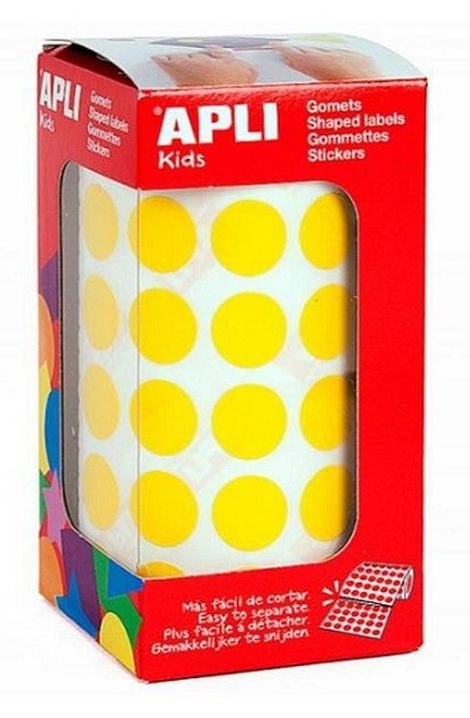 Gomets rollo redondos Ø 15 mm amarillo