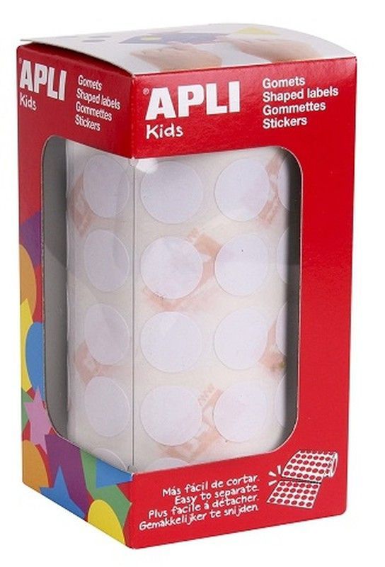 Gomets rollo redondos Ø 15 mm blanco