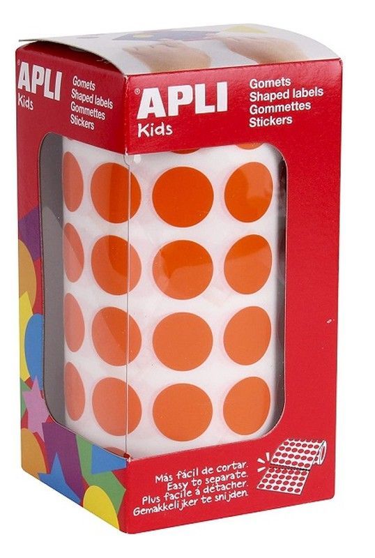 Gomets rollo redondos Ø 15 mm naranja