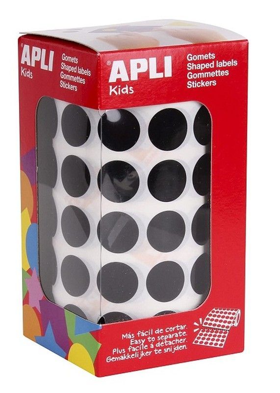 Gomets rollo redondos Ø 15 mm negro