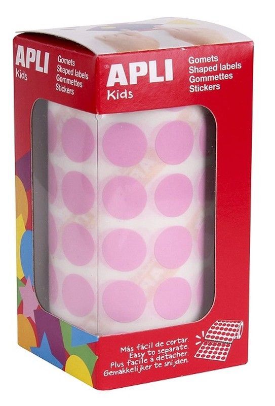 Gomets rollo redondos Ø 15 mm rosa