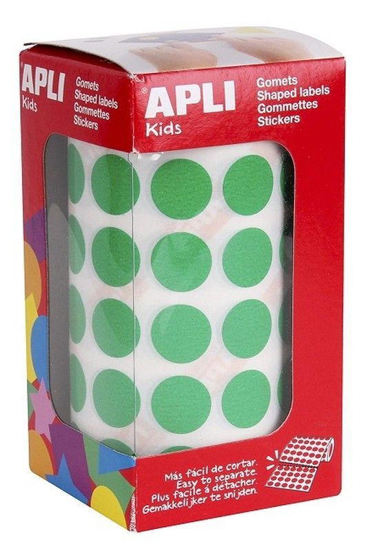 Gomets rollo redondos Ø 15 mm verde