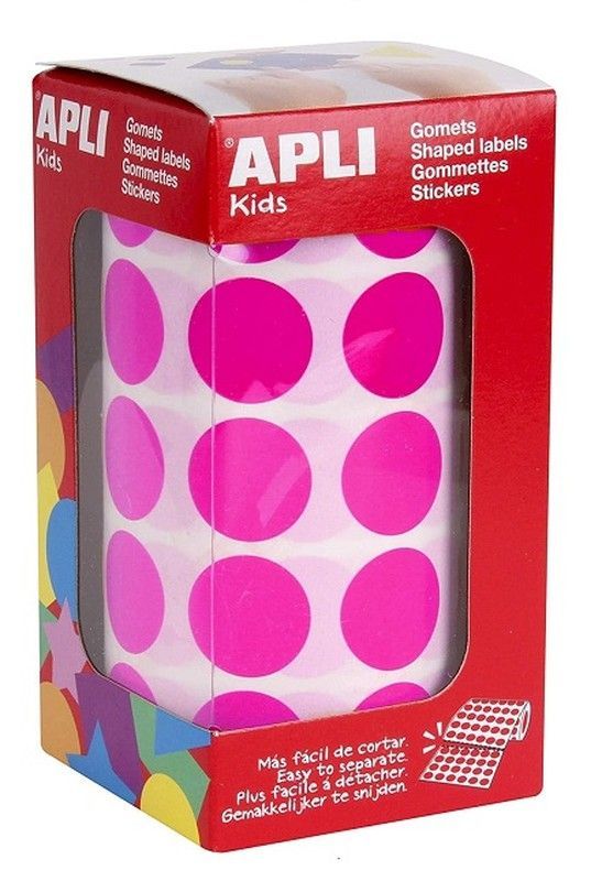 Gomets rollo redondos Ø 20 mm fucsia